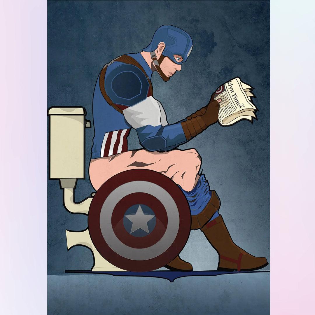 Marvel Captain America in Restroom