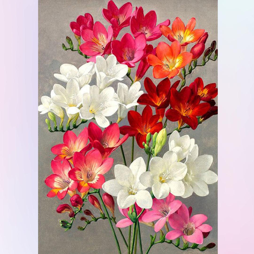 Colorful Freesia Refracta Flowers Diamond Painting Kits 20% Off Today – DIY Diamond  Paintings
