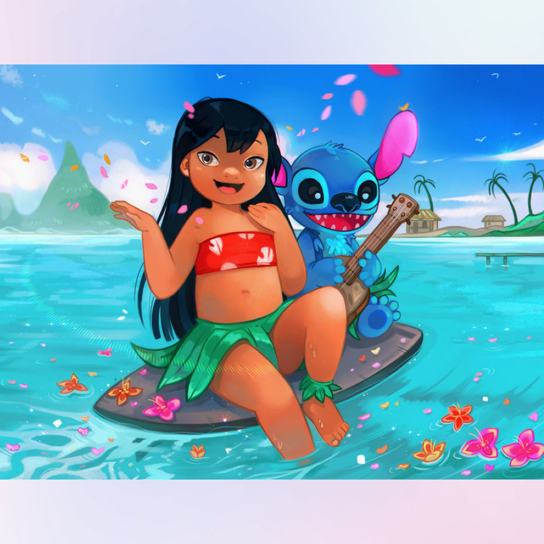 Floating Lilo and Stitch