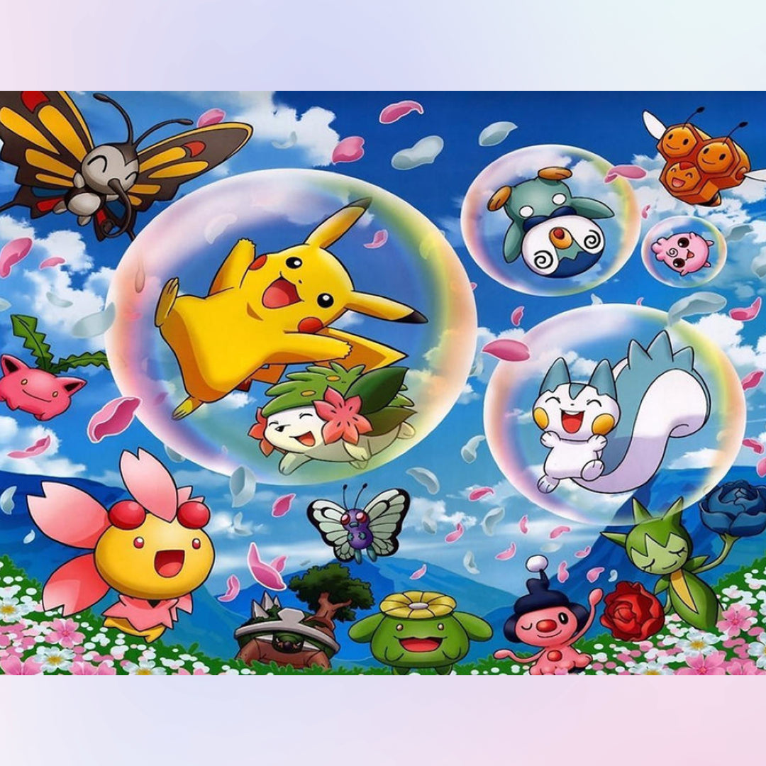 Cartoon Pokemon - Full Round Diamond Painting 40x30cm