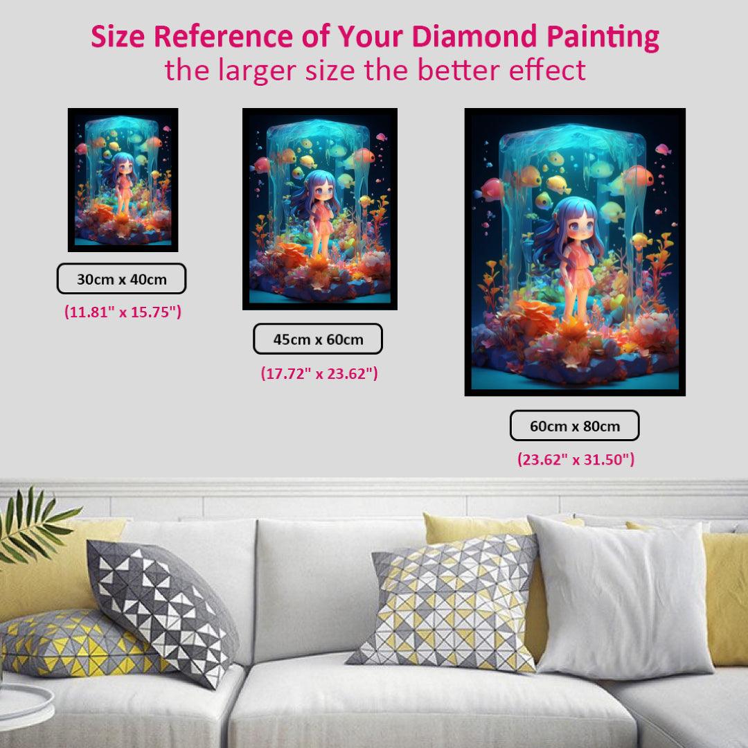 Adventurous Girl Exploring the Underwater Diamond Painting