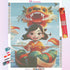 A Chinese Girl Paddles the Dragon Boat Diamond Painting