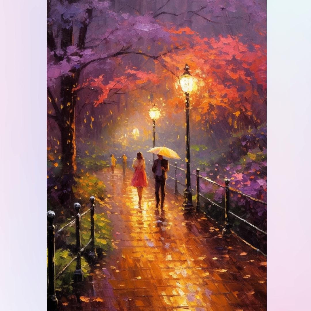 Raining Night View Diamond Painting