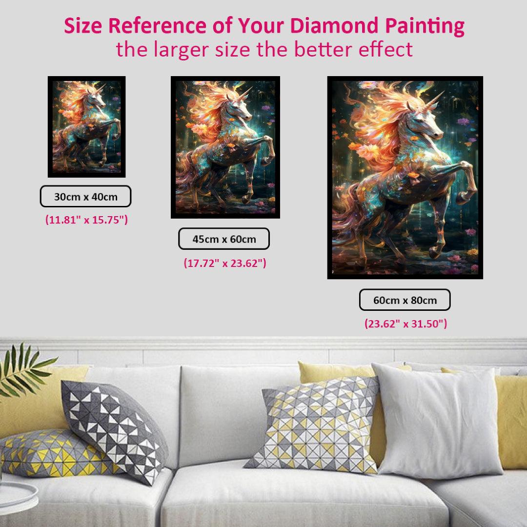 Unicorn Dancing with the Falling Flowers Diamond Painting