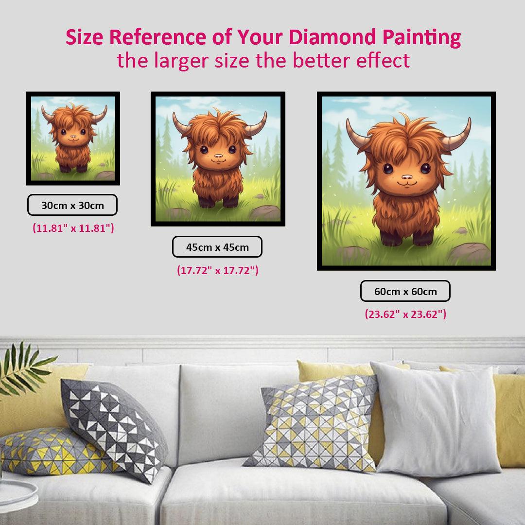 Cute Highland Cow Diamond Painting