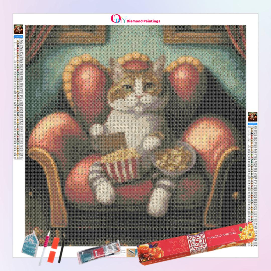 Cat Popcorn Diamond Painting