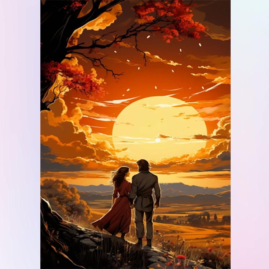 Old Lovers in the Sunset Diamond Painting