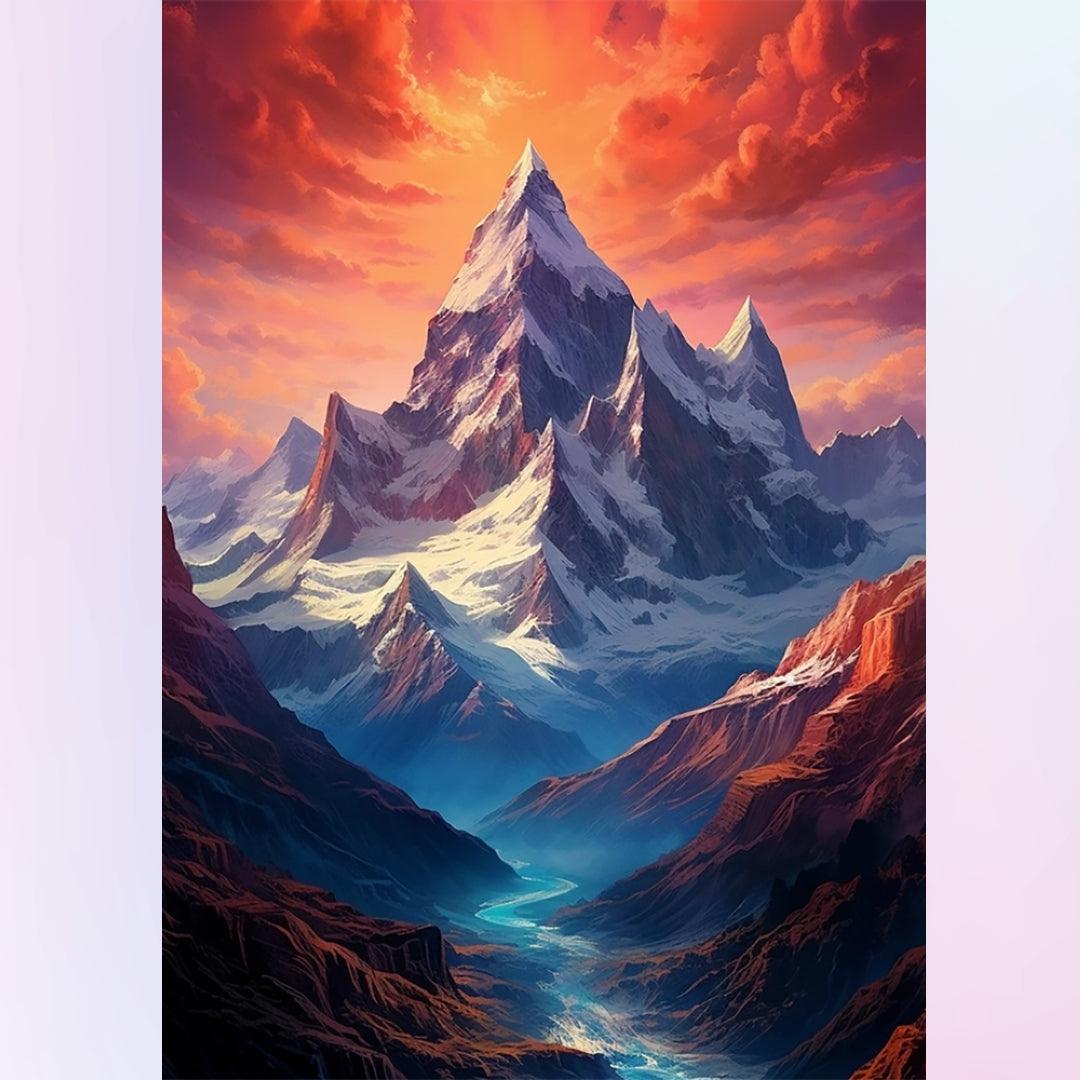 A Majestic Mountain with Snow Diamond Painting