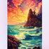 Vibrant Coastal Scene with Rocky Cliff Diamond Painting