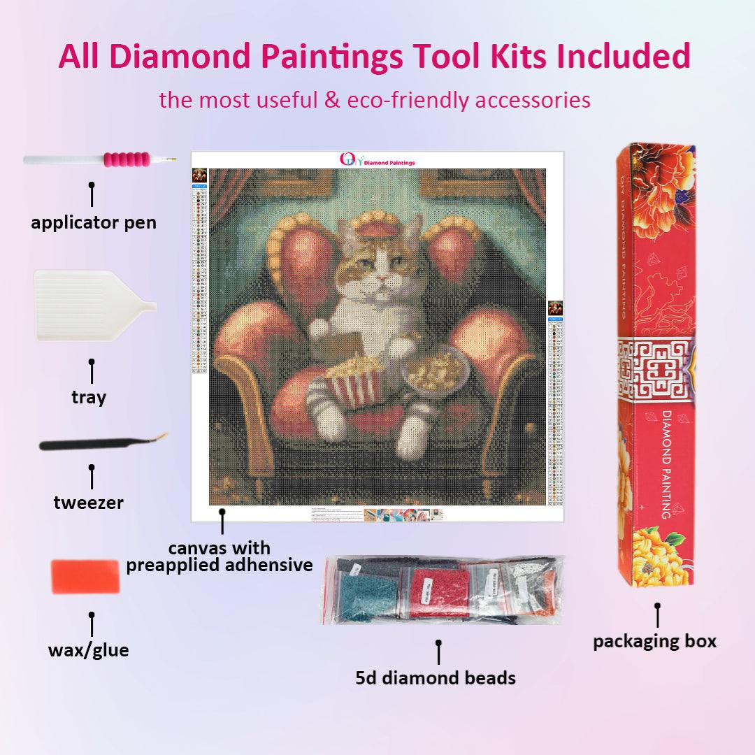 Cat Popcorn Diamond Painting