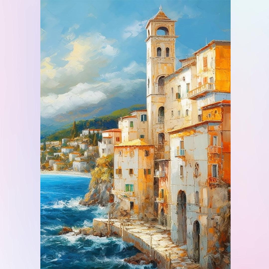 Beautiful Town by the Coast Diamond Painting