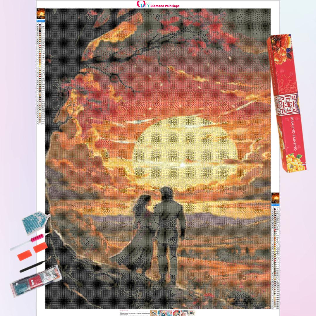 Old Lovers in the Sunset Diamond Painting