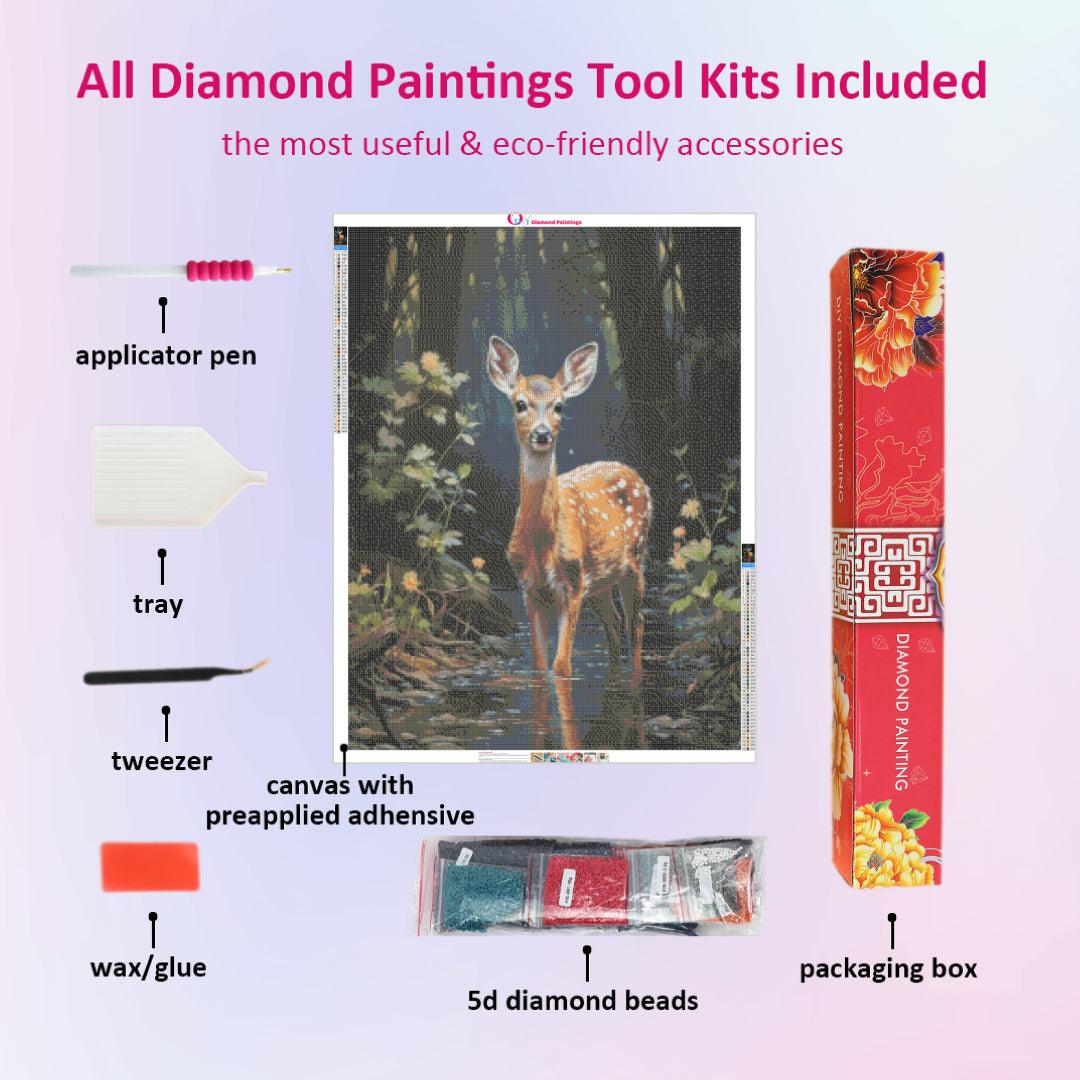 Sika Deer in the Deep Forest Diamond Painting