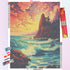 Vibrant Coastal Scene with Rocky Cliff Diamond Painting