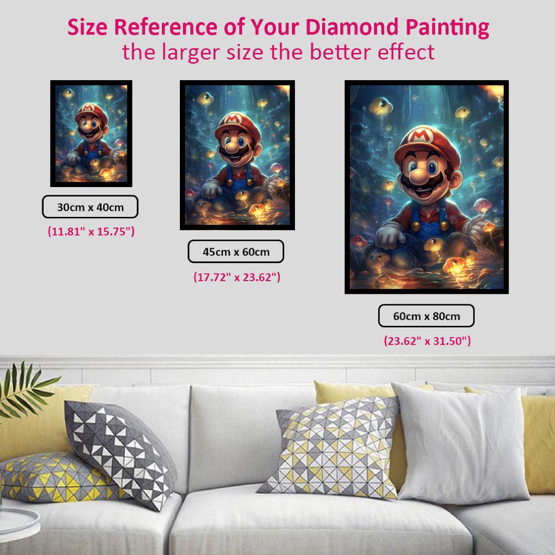 Super Mario in the Weird Mmushroom Forest Diamond Painting