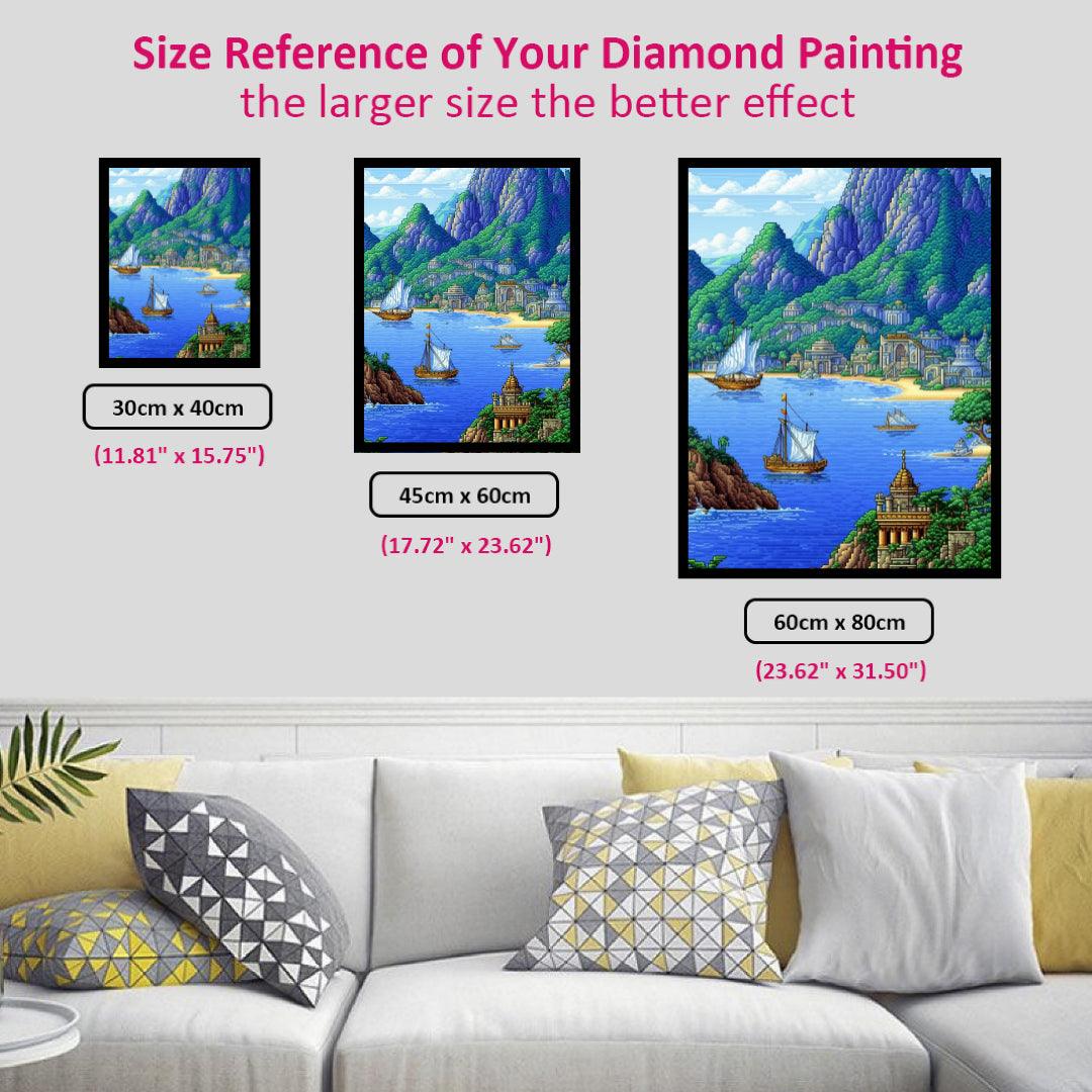 Green Hills and Blue Waters Diamond Painting