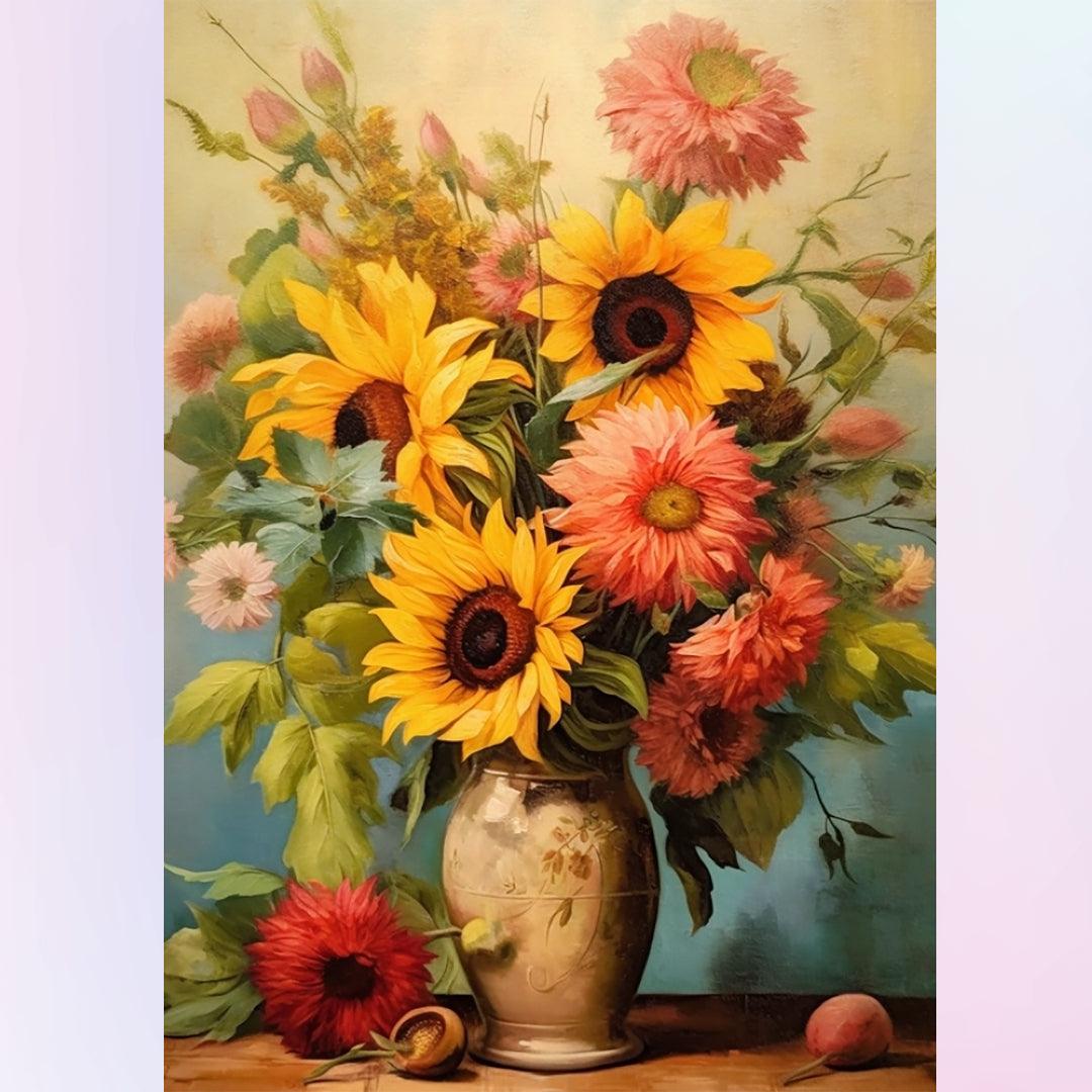 A Vase of Bright Chrysanthemums Diamond Painting