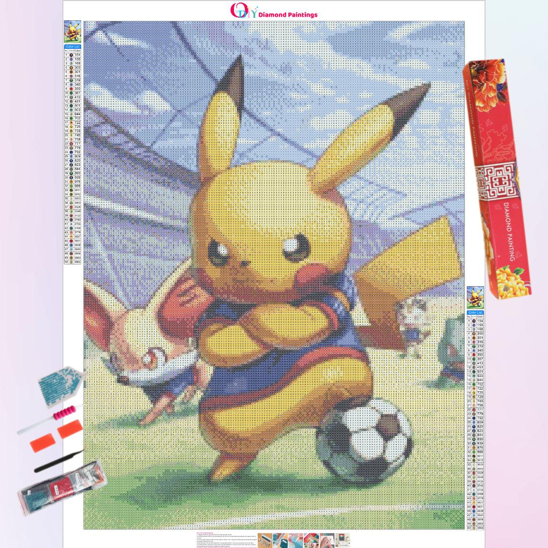 Pikachu Playing Soccer Diamond Painting