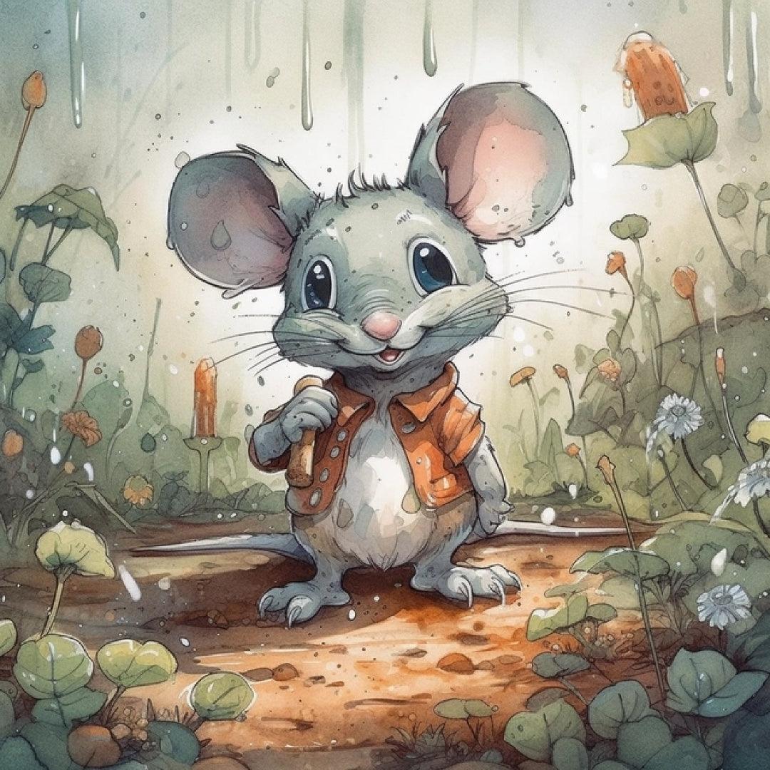 Poor Mouse in the Rain Diamond Painting