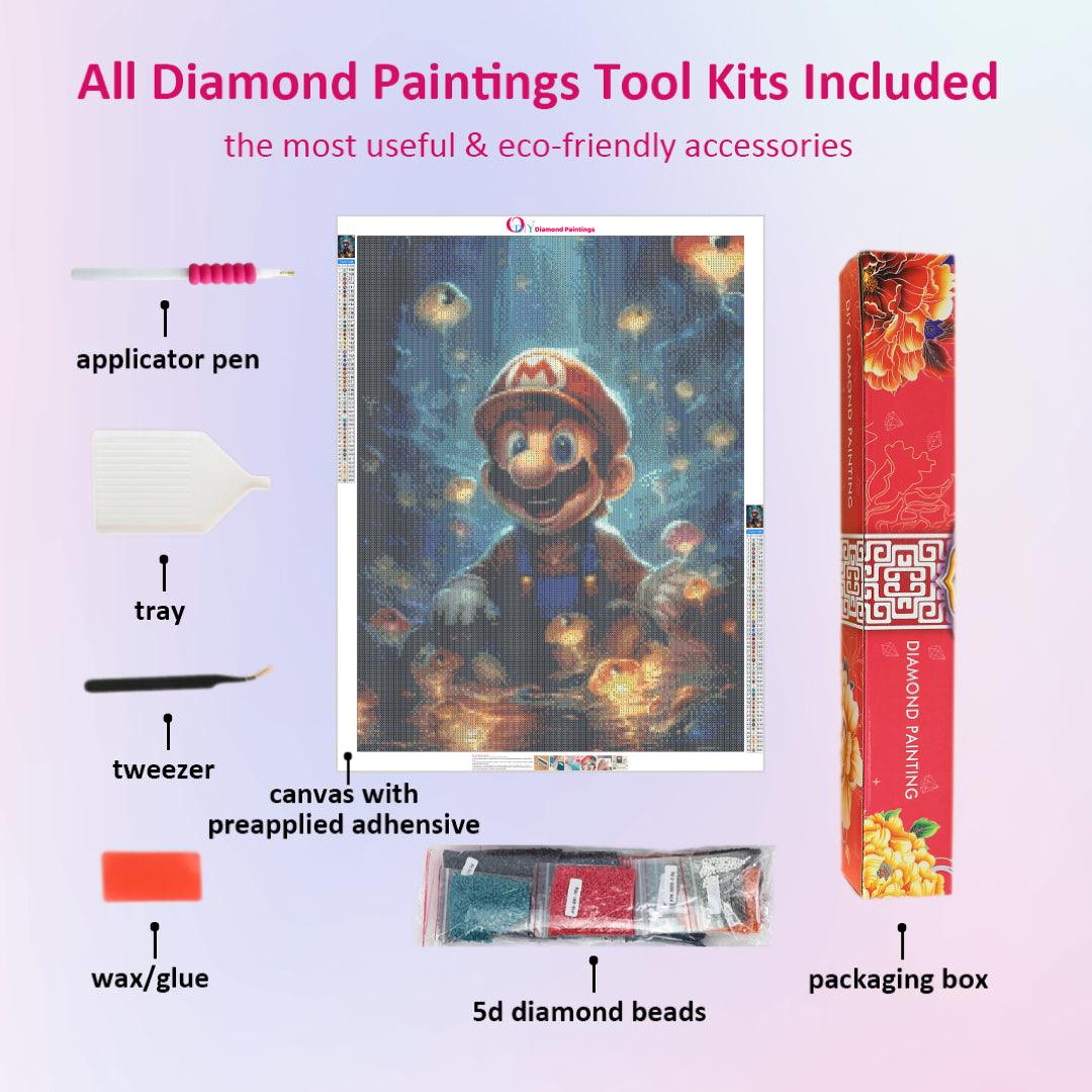 Super Mario in the Weird Mmushroom Forest Diamond Painting