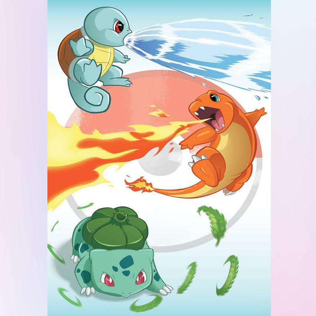 Squirtle Charmander & Bulbasaur Diamond Painting