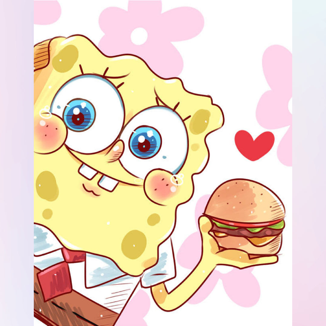 spongebob-hamburger-with-love-diamond-painting-art-kit