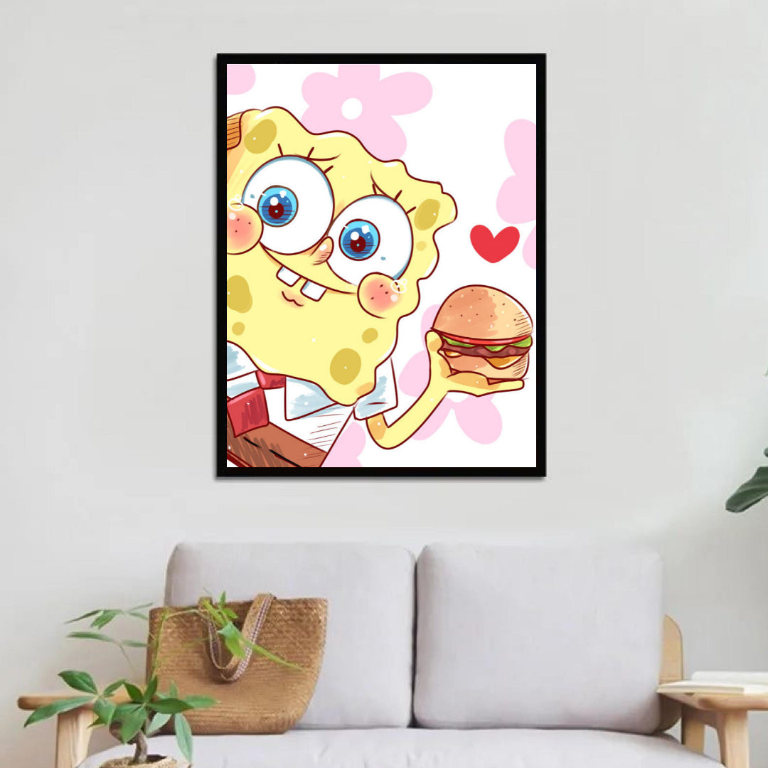 spongebob-hamburger-with-love-diamond-painting-art-kit
