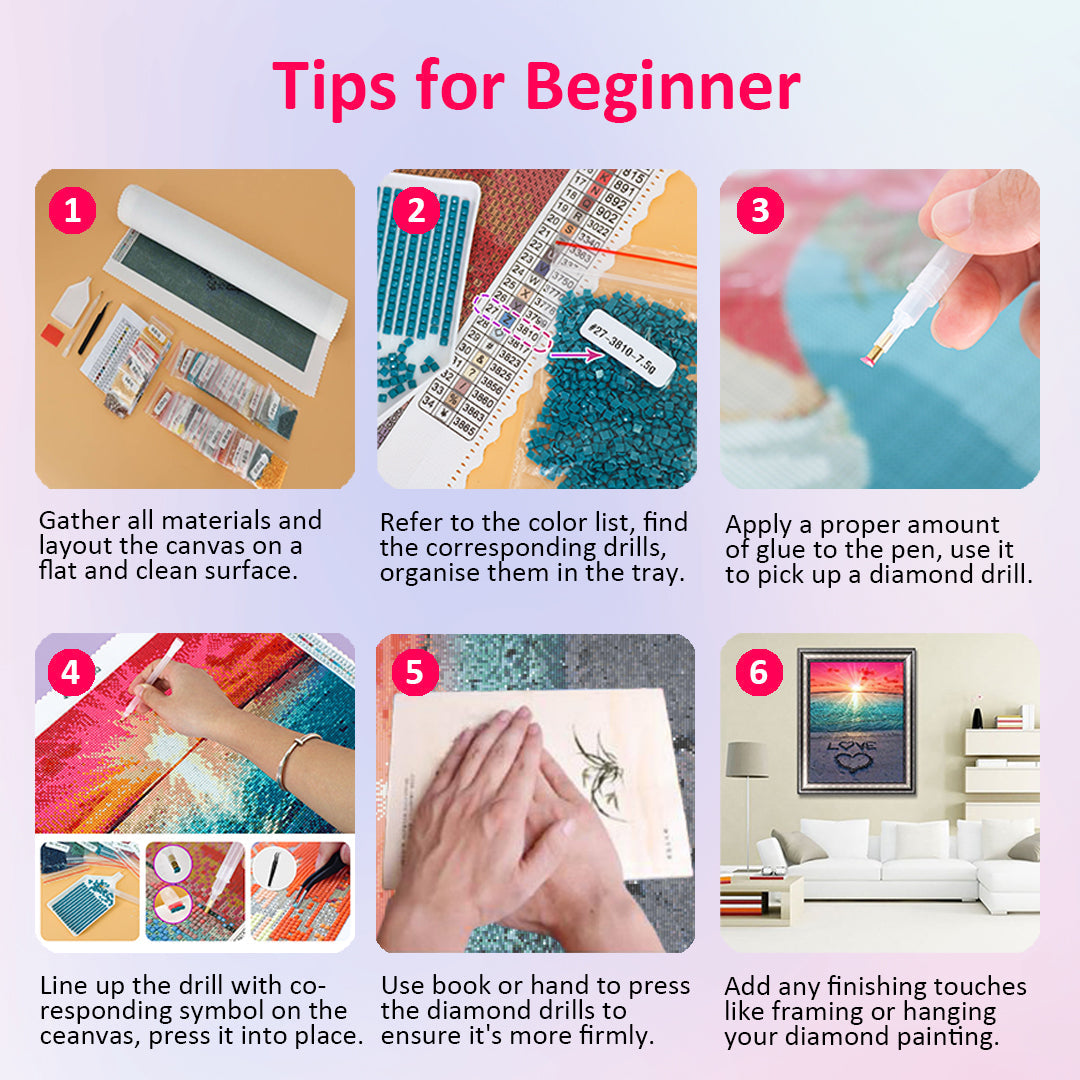 Steps to do diamond paintings