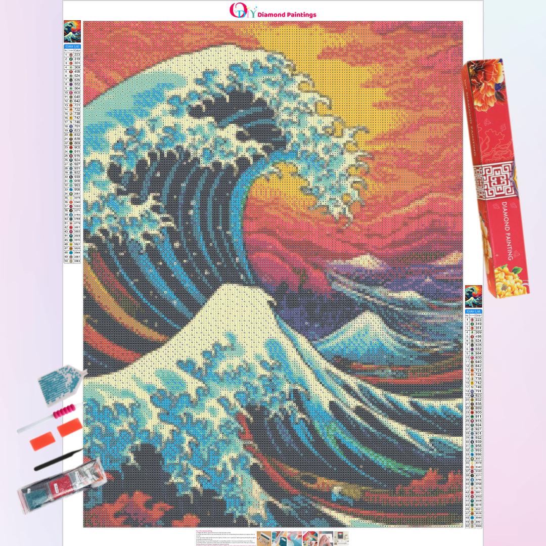 Waves at Sunset Diamond Painting