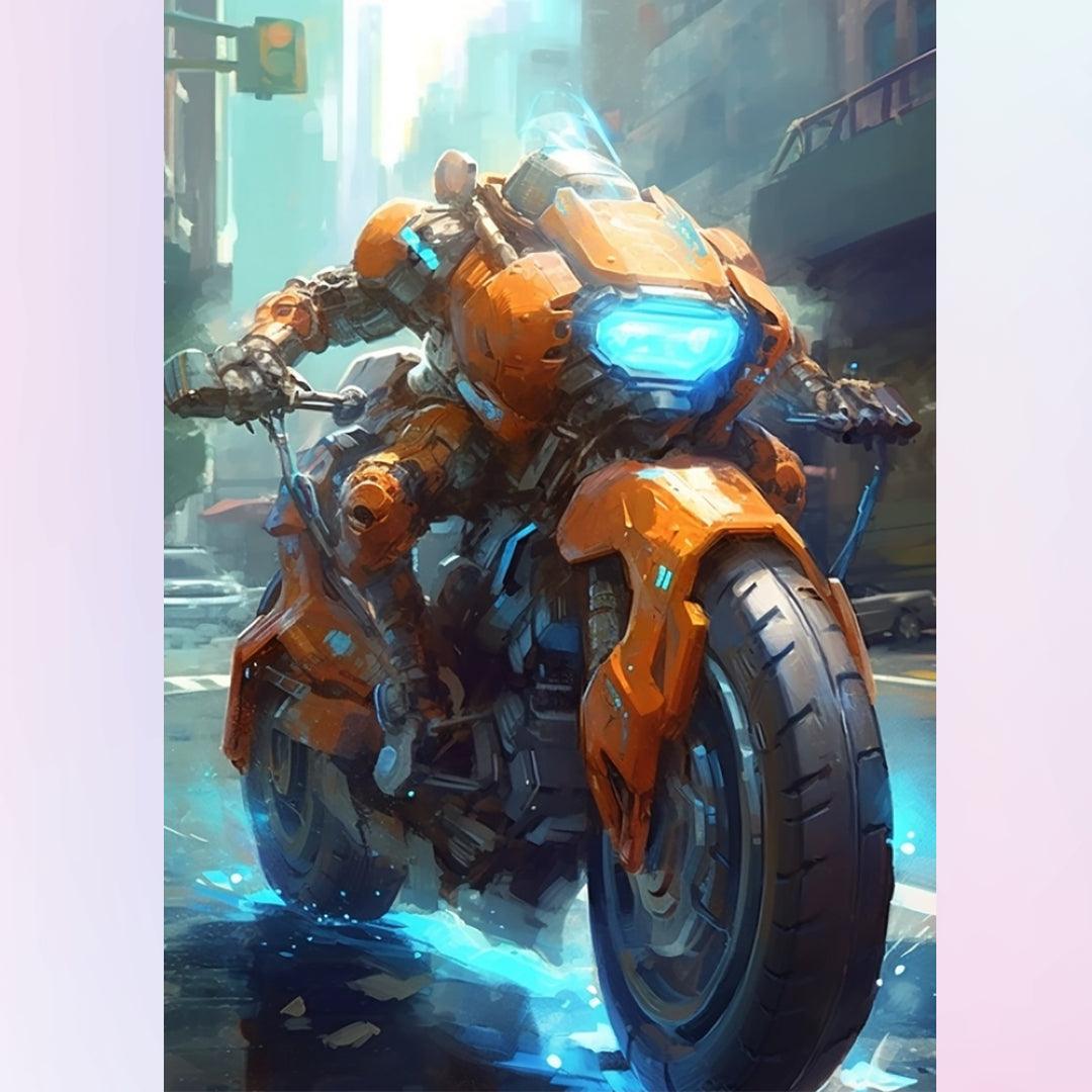 Future Cyberpunk Motorcycle Diamond Painting