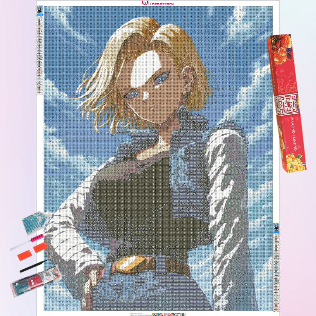 android-18-dragon-ball-diamond-painting-art-kit