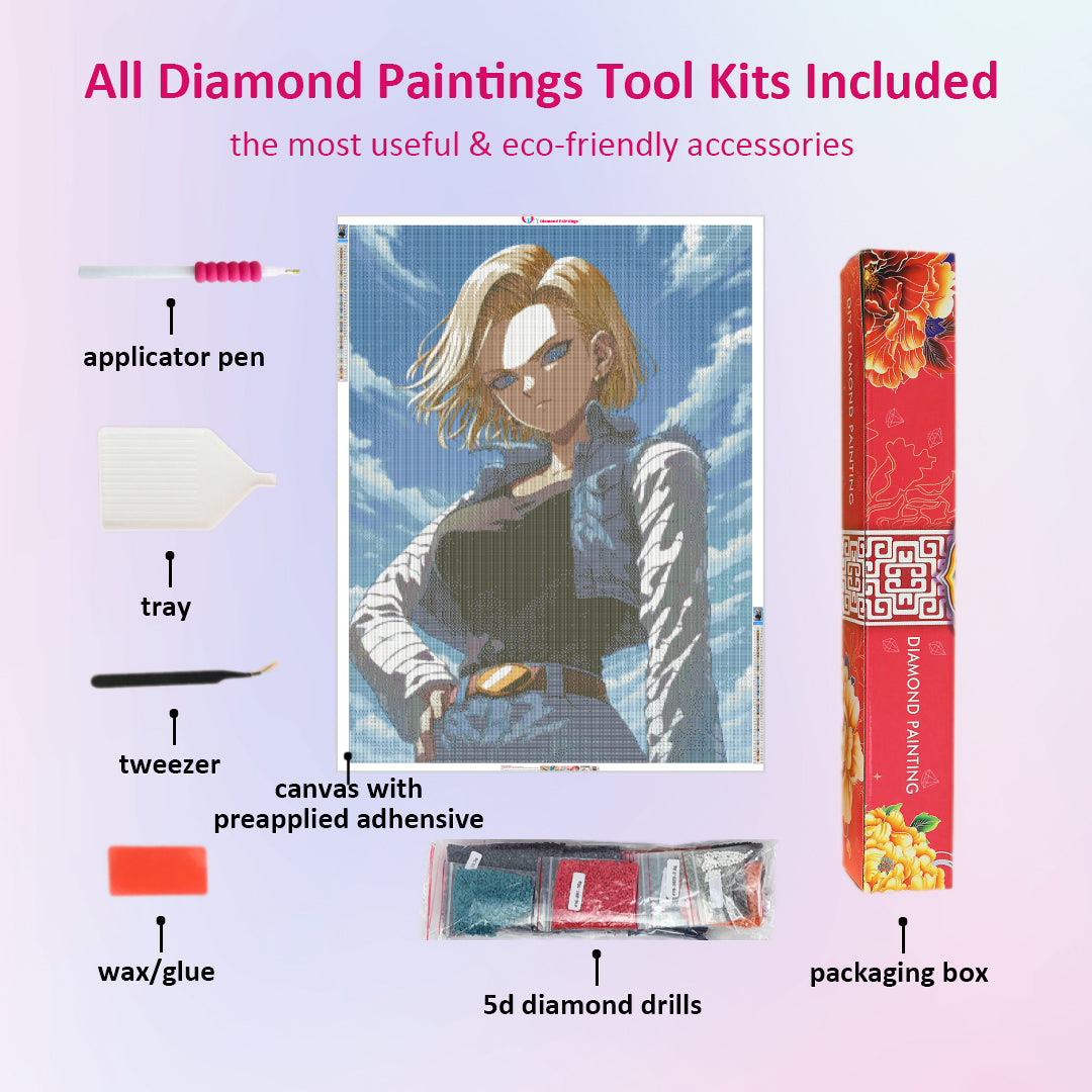 android-18-dragon-ball-diamond-painting-art-kit