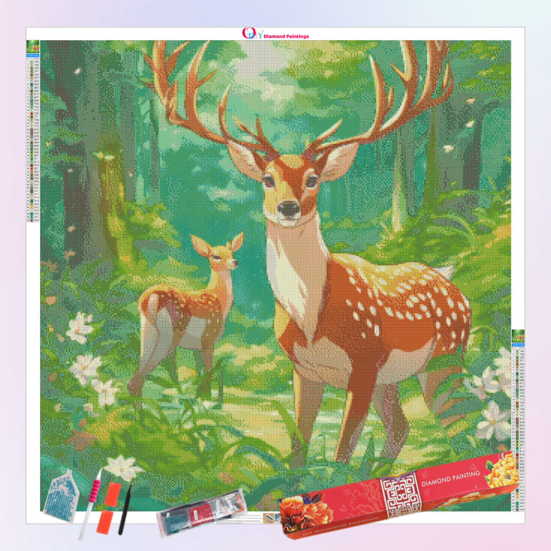 beautiful-deer-at-a-forest-diamond-painting-art-kit