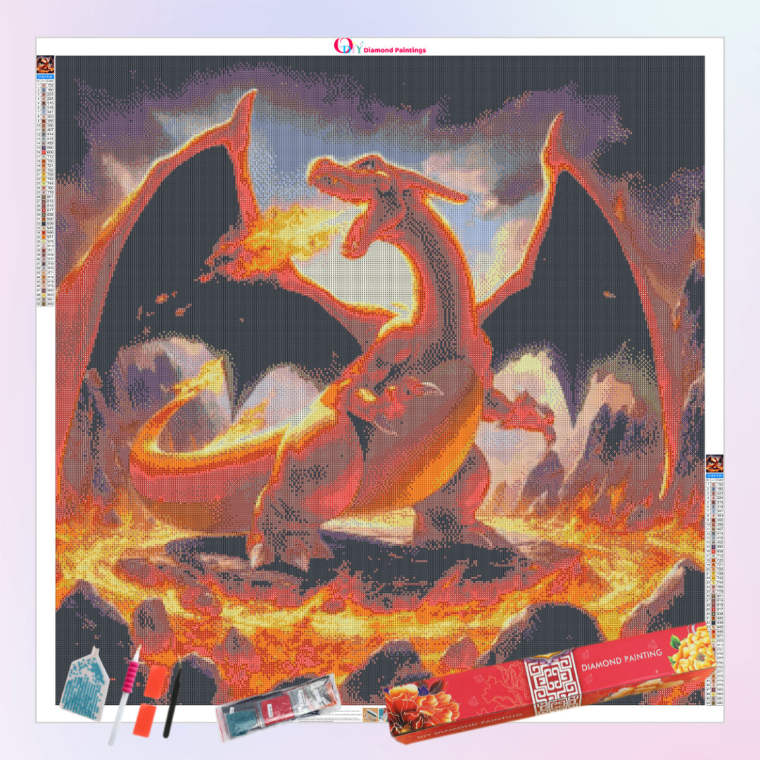 charizard-in-a-volcano-diamond-painting-art-kit