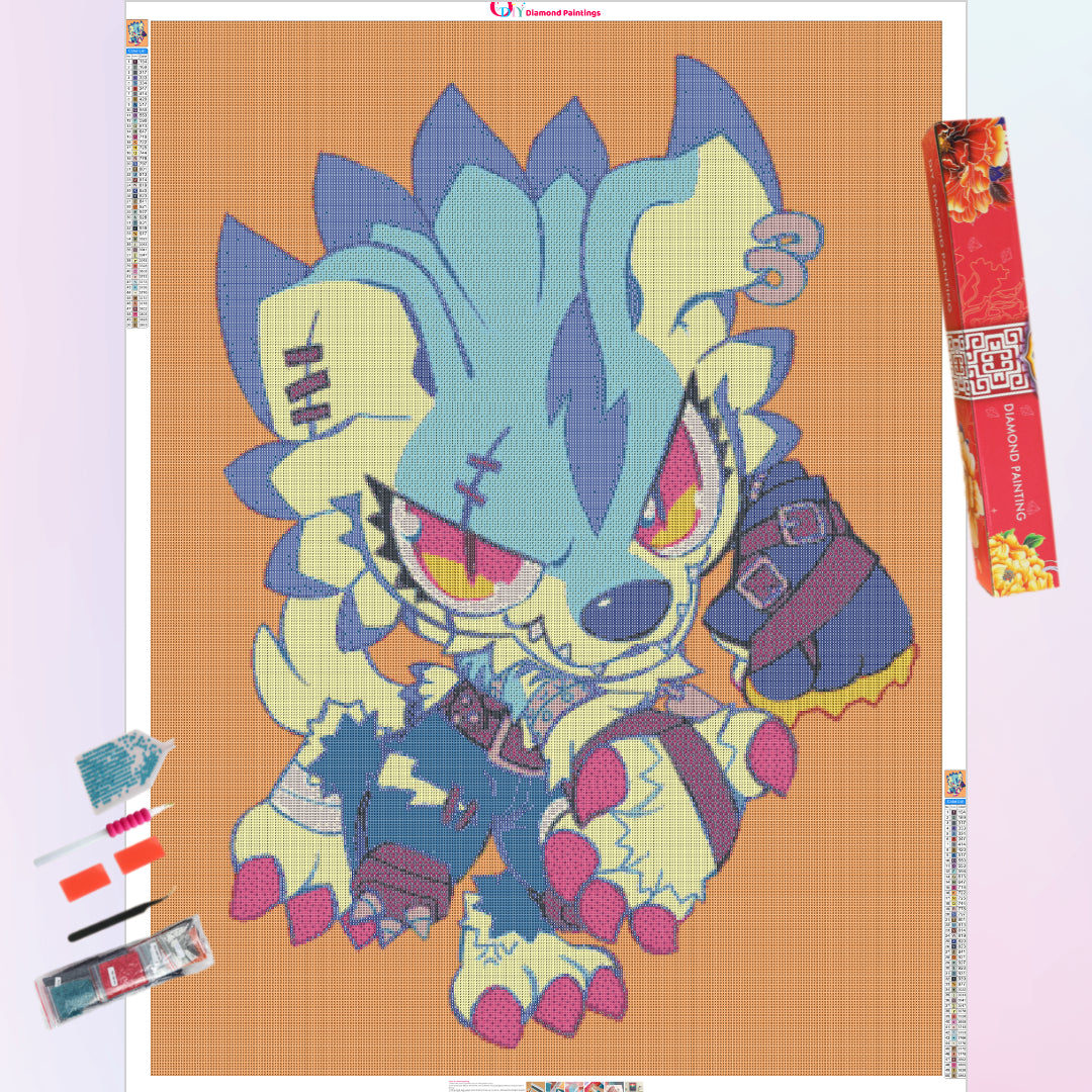 cool-weregarurumon-diamond-painting-art-kit
