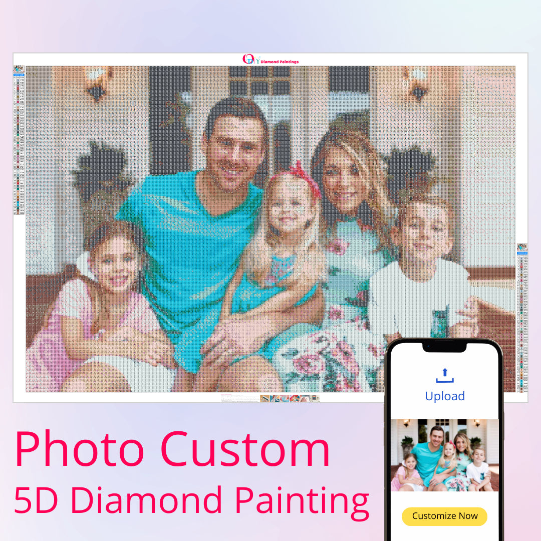 Bob Wat DIY Custom Photo 5D Diamond Painting for Adults kit and Accessory  kit,Custom Portrait,Customized Diamond Art Full Drill Round