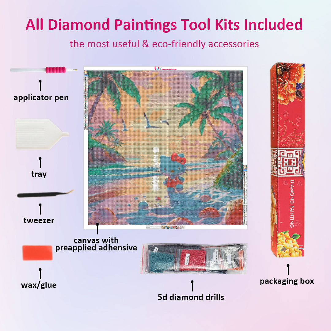 cute-hello-kitty-at-the-beach-diamond-painting-art-kit