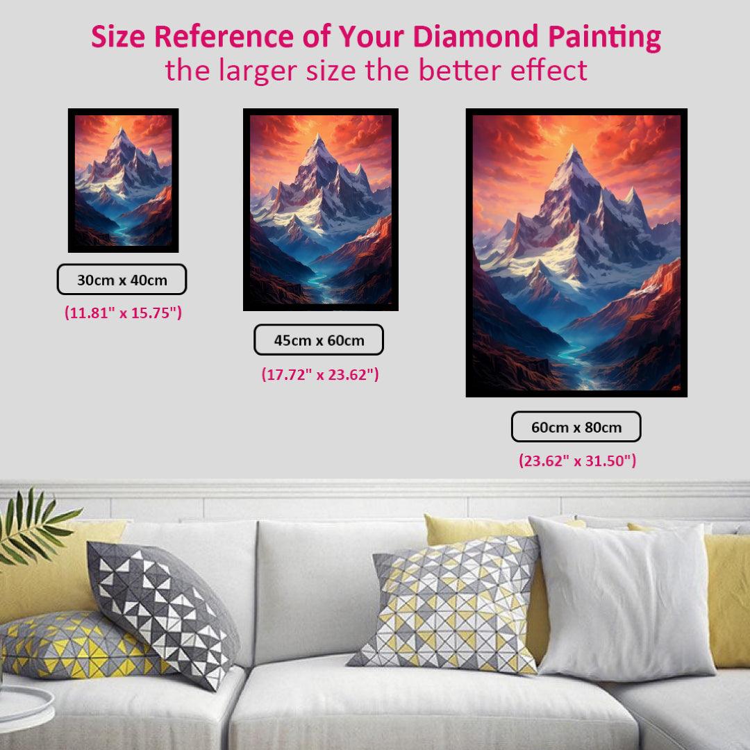 A Majestic Mountain with Snow Diamond Painting