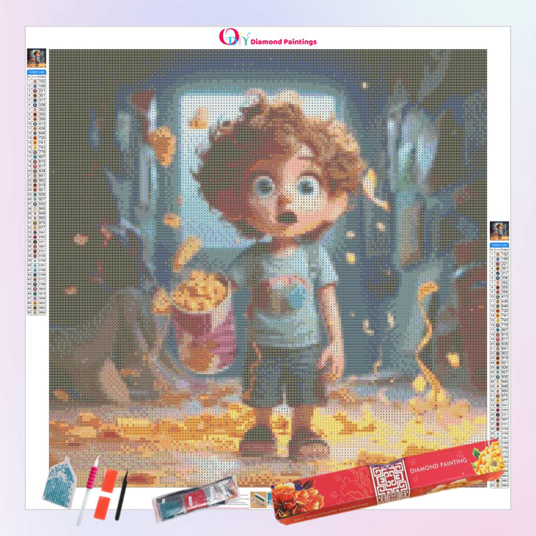 Little Boy with Crisps Diamond Painting