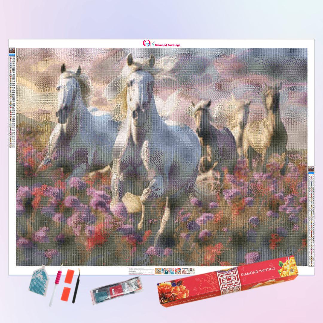Wild Mustang Horses Galloping Diamond Painting