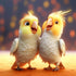 Cute Lutino Cockatiels Diamond Painting