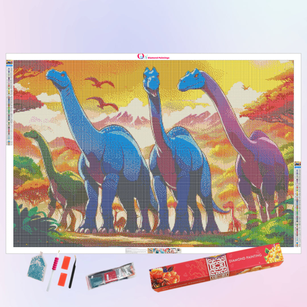 dinosaur-brontosaurus-sunset-diamond-painting-art-kit