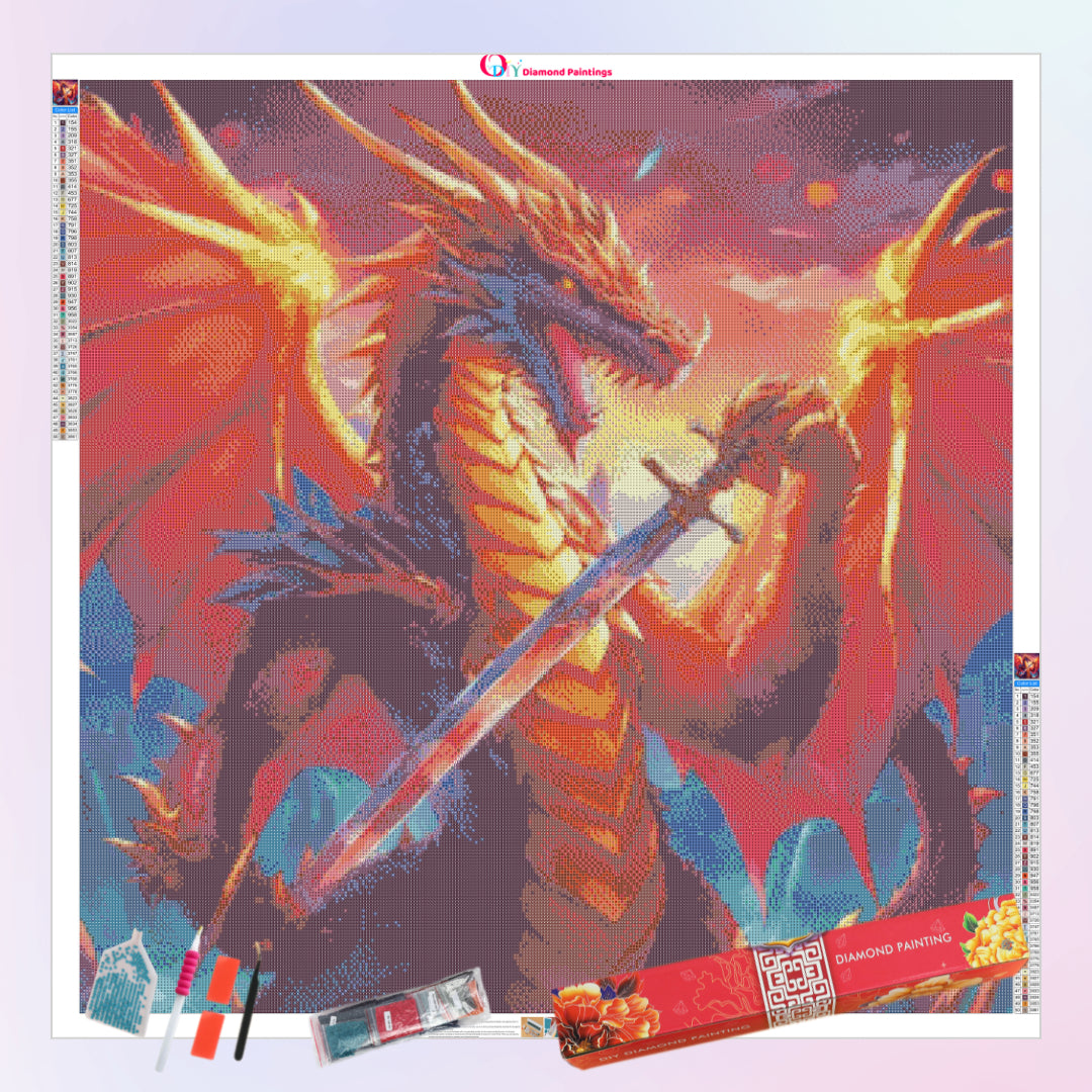 dragon-holding-a-sword-diamond-painting-art-kit