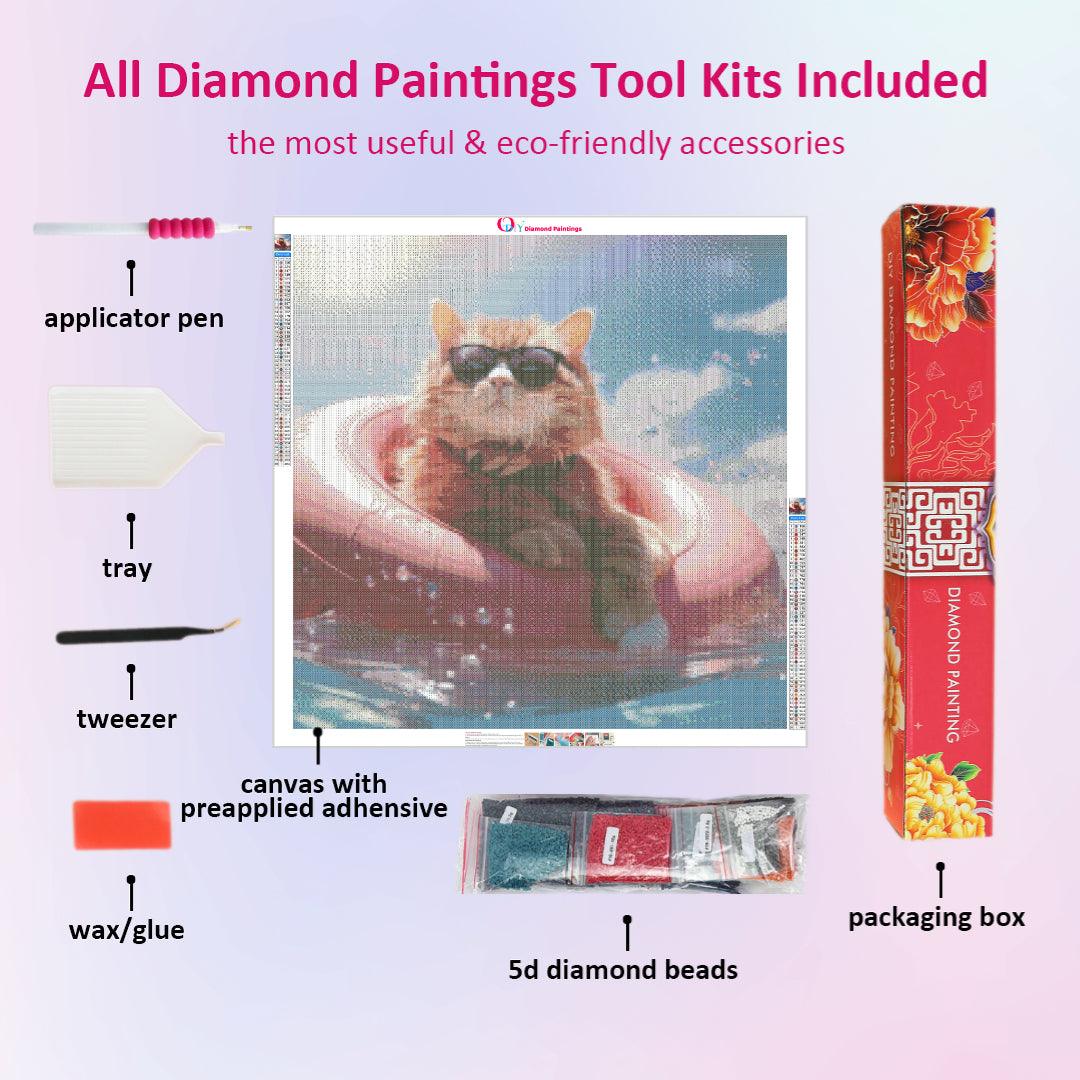 A Cat Enjoying Summer Diamond Painting