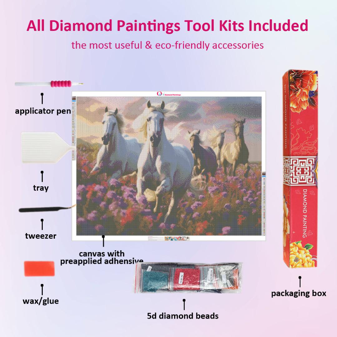Wild Mustang Horses Galloping Diamond Painting