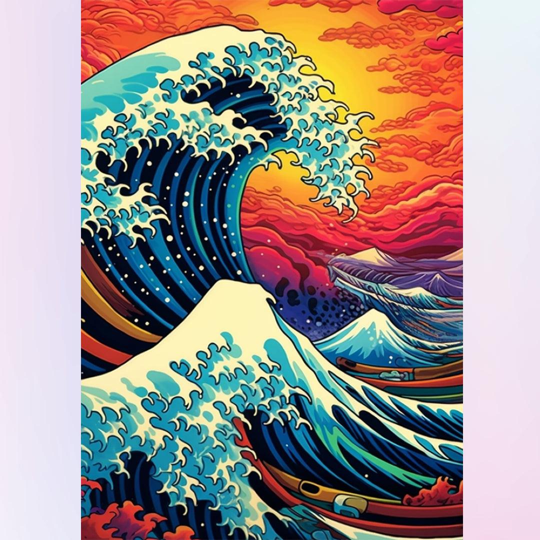 Waves at Sunset Diamond Painting