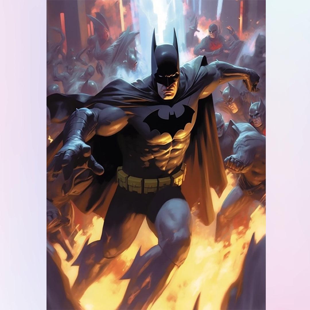 Batman Fighting Enemies Diamond Painting