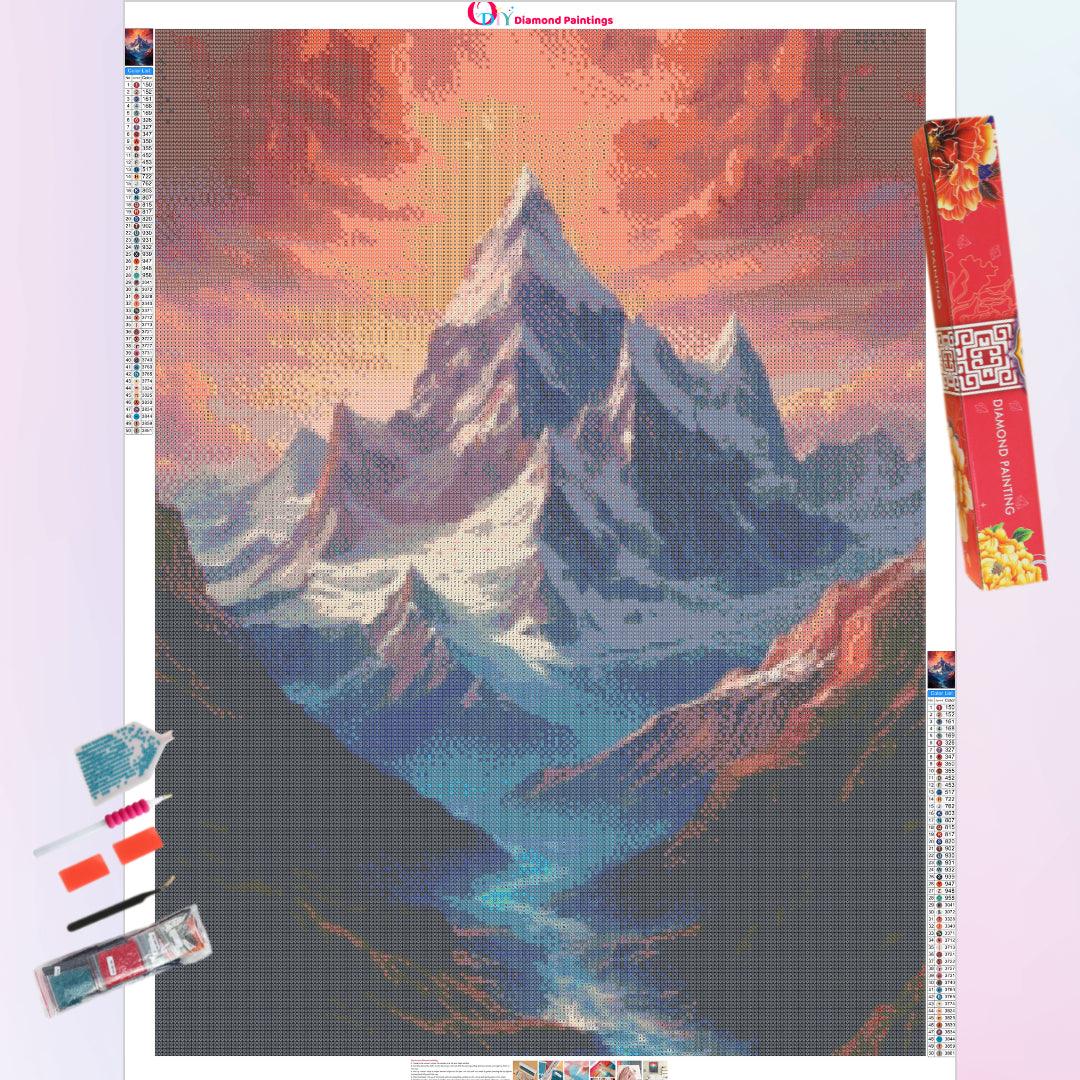 A Majestic Mountain with Snow Diamond Painting