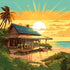Lovely Sunset by the Beach Diamond Painting