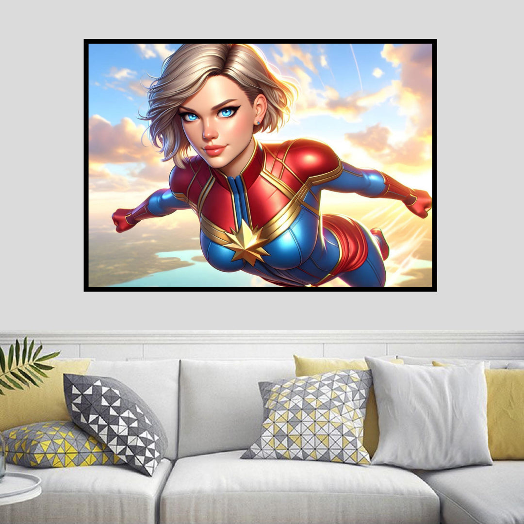 flying-captain-marvel-diamond-painting-art-kit